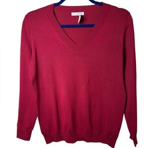JJ Perfection Women's Red V-Neck Sweater